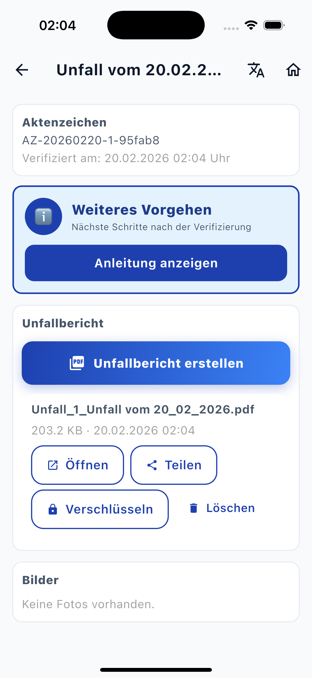 KlarSchiff App Screenshot - Schadenskizze
